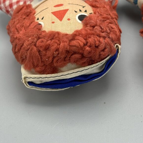 Vtg Knickerbocker Raggedy Andy and Raggedy Anne 6.5” Dolls Cloth Rag Doll Toys - Picture 10 of 12